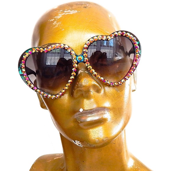 GASOLINE GLAMOUR Accessories - HUCKLEBERRY RHINESTONE LOLITA HEART  GLASSES